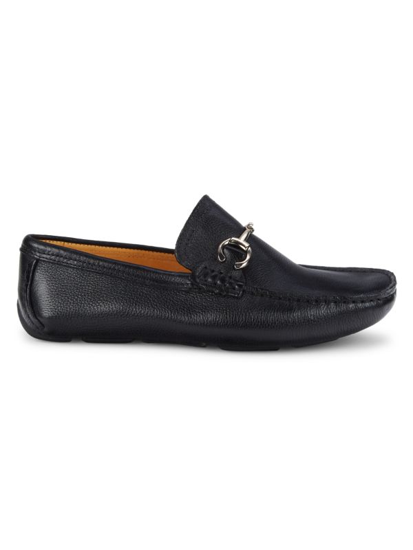 Saks Fifth Avenue ??Pebbled Leather Bit Driving Loafers